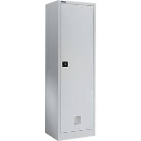 Garderobekast - B 600 x D 500 x H 1935 mm - cilinderslot - blank alu - ons merk Schäfer Shop Select
