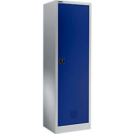 Schäfer Shop Select Garderobekast EASY-WEAR, cilinderslot, H 1935 mm, blank aluminium/gentiaanblauw RAL 9006/5010