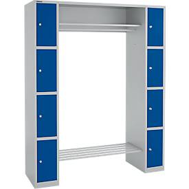 Schäfer Shop Select Schäfer Shop  Select Kastenkast, met hoedenplank en kledingstang, 2 x 4 vakken, B 1735 x D 500 x H 1950 mm, wit aluminium/gentiaanblauw