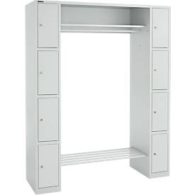 Schäfer Shop Select Schäfer Shop  Select Kastenkast, met hoedenplank en kledingstang, 2 x 4 vakken, B 1735 x D 500 x H 1950 mm, lichtgrijs/lichtgrijs