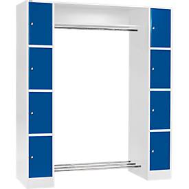 Schäfer Shop Select Schäfer Shop  Select Kastenkast, met hoedenplank en kledingstang, 2 x 4 vakken, B 1735 x D 500 x H 1950 mm, lichtgrijs/gentiaanblauw