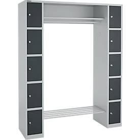 Schäfer Shop Select Schäfer Shop  Select Kastenkast, met hoedenplank en kledingstang, 2 x 5 vakken, B 1735 x D 500 x H 1950 mm, wit aluminium/antracietgrijs