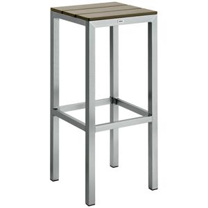 Vega Barkruk Artless; 34x34x76 cm (BxDxH); zitting grijs, frame zilver; 2 stuk / verpakking