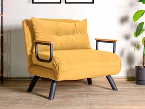 Mobistoxx Converteerbare fauteuil SANDERO 1 plaats stof mosterdgeel