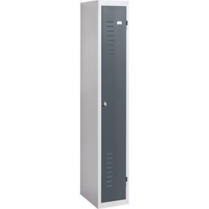 Stahlspind, 1 Abteil, Breite 300 mm, Grundelement, Tür basaltgrau