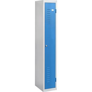 Stahlspind, 1 Abteil, Breite 300 mm, Grundelement, Tür lichtblau