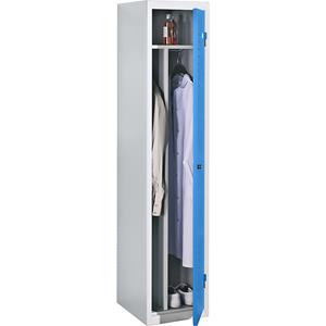 Stahlspind, 1 Abteil, Breite 400 mm, Grundelement, Tür lichtblau