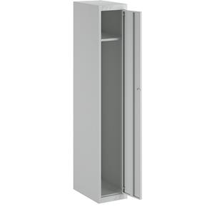 eurokraft basic Garderobenschrank-System, mit Grund- und Anbauelementen, HxBxT 1800 x 300 x 500 mm, 1 Hutboden, 1 Kleiderstange, lichtgrau, Anbauelement