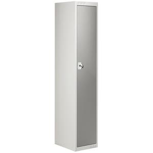 Eurokraft basic Garderobekast-systeem, met basis- en aanbouwelementen, h x b x d = 1800 x 300 x 500 mm, 1 hoedenplank, 1 kledingstang, lichtgrijs / basaltgrijs, aanbouwelement
