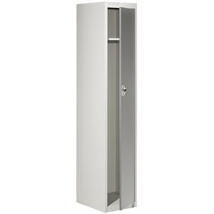 eurokraft basic Garderobenschrank-System, mit Grund- und Anbauelementen, HxBxT 1800 x 300 x 500 mm, 1 Hutboden, 1 Kleiderstange, lichtgrau / basaltgrau, Grundelement