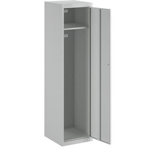 eurokraft basic Garderobenschrank-System, mit Grund- und Anbauelementen, HxBxT 1800 x 450 x 500 mm, 1 Hutboden, 1 Kleiderstange, lichtgrau, Anbauelement