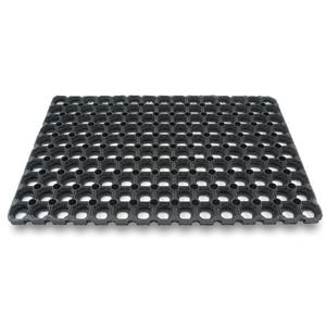 2x Rubberen deurmatten/schoonloopmatten zwart x 60 cm -