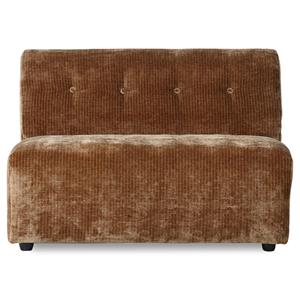 HKliving-collectie Vint bank elem. midden 1,5-seat corduroy velvetaged gold