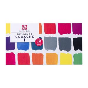Talens plakkaatverf Extra Fijn tube van 20 ml, doos met 10 tubes, assorti
