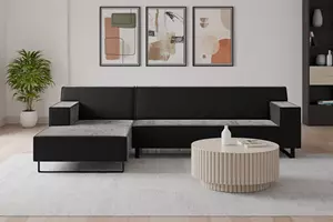 WOONENZO Hoekbank Schiedam - velvet - zwart - links