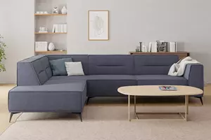 WOONENZO Hoekbank Sorento - blauw - links