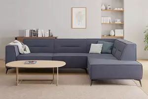 WOONENZO Hoekbank Sorento - blauw - rechts