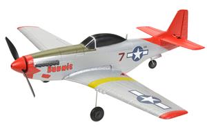 EZ Wings EZ-Wings Mini P-51 Mustang RTF - 450mm - Zilver/Rood - Incl. 2 accu's