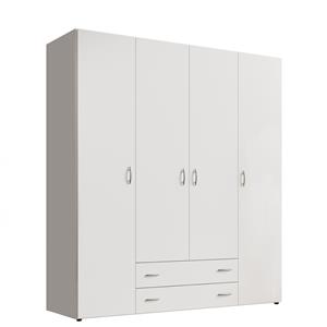 Pol-Power Drehtürenschrank 58-124-17 BASE 4 Weiß Kleiderschrank Jugendzimmerschrank Stauraumschrank ca. 160 cm