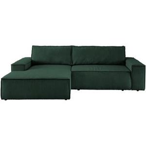 Home affaire Hoekbank SHERWOOD Schlafsofa 267 cm (ligoppervlak 210x136 cm) en bedkist, ribfluweel, vintage, fluweel velour
