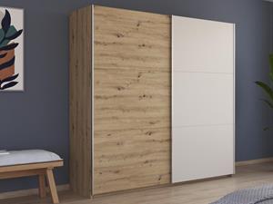 Mobistoxx Kledingkast MANOZA 2 schuifdeuren 218 cm artisan eik/beige