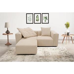 RAUM.ID Ecksofa "Gerrid", Cord, Modulsofa, bestehend aus 2 Eck- + 1 Mittelelement und Hocker