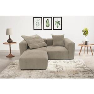 RAUM.ID Ecksofa "Gerrid", Cord, Modulsofa, bestehend aus 2 Eck- + 1 Mittelelement und Hocker