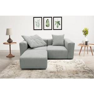 RAUM.ID Ecksofa "Gerrid", Cord, Modulsofa, bestehend aus 2 Eck- + 1 Mittelelement und Hocker