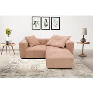 RAUM.ID Ecksofa "Gerrid", Cord, Modulsofa, bestehend aus 2 Eck- + 1 Mittelelement und Hocker