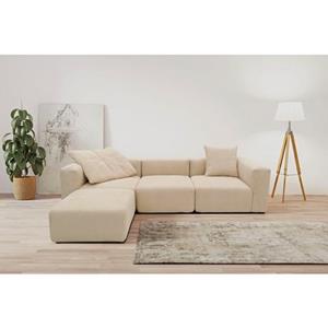 RAUM.ID Ecksofa "Gerrid", Cord-Bezug, Modulsofa, bestehend aus Eck- und Mittelelement + Hocker