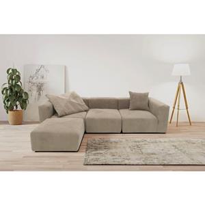 RAUM.ID Ecksofa "Gerrid", Cord-Bezug, Modulsofa, bestehend aus Eck- und Mittelelement + Hocker