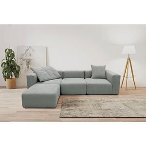 RAUM.ID Ecksofa "Gerrid", Cord-Bezug, Modulsofa, bestehend aus Eck- und Mittelelement + Hocker