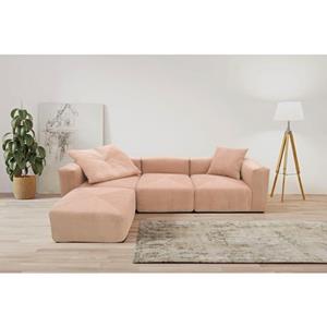 RAUM.ID Ecksofa "Gerrid", Cord-Bezug, Modulsofa, bestehend aus Eck- und Mittelelement + Hocker