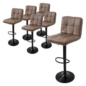 ML-Design Set van 6 barkrukken Abigail kunstleer | 