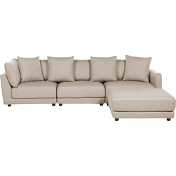BELIANI Hoekbank 3-zits stof beige SIGTUNA