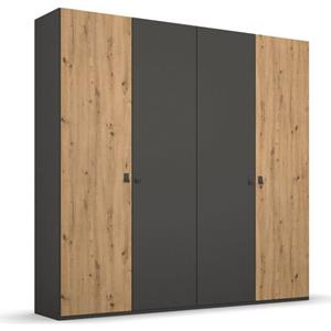rauch Drehtürenschrank "Evela", Mitteltüren in Graphit sowie moderne Griffe im Industrial-Look