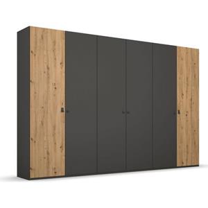 rauch Drehtürenschrank "Evela", Mitteltüren in Graphit sowie moderne Griffe im Industrial-Look