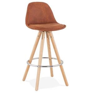 KokoonDesign Counter chair barkruk Parijs stof bruin met naturel poten