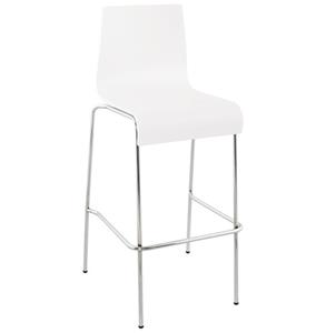 KokoonDesign Barkruk Enclave wit hout met metaal stapelbaar