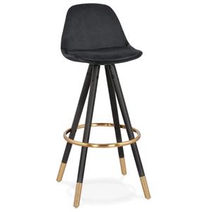 KokoonDesign Barkruk Parijs velvet zwart met zwart en messing