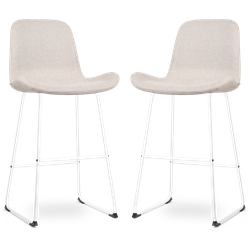 Nolon Nino-Fé barkruk beige - wit onderstel - 75 cm - set van 2
