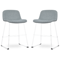 Nolon Nino-Mats barkruk zacht groen - wit onderstel - 65 cm - set van 2