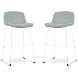 Nolon Nino-Mats barkruk zachtgroen - wit onderstel - 75 cm - set van 2