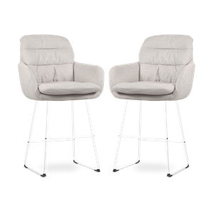 Nolon Nino-Mia barkruk beige - wit onderstel - 65 cm - set van 2