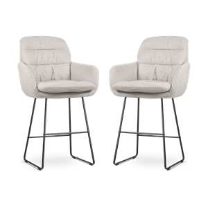 Nolon Nino-Mia barkruk beige - zwart onderstel - 65 cm - set van 2