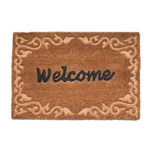 Merkloos Deurmat - Bruin - Kokos - Welcome - 60 X 40 Cm