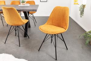 Invicta Interior Design stoel SCANDINAVIA MEISTERSTÜCK mosterdgeel koord zwart metalen poten - 43697