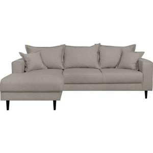 Home affaire Ecksofa VEYRAS, hoher Sitzkomfort, incl. 2 Zierkissen mit Keder, B/T/H: 230/150/76 cm