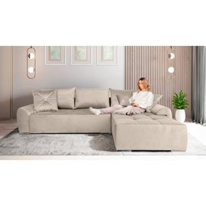 COLLECTION AB Ecksofa 30 Jahre Jubiläums-Modell Bilbao, inkl. Bettfunktion und Bettkasten, Zierkissen mit Strassstein