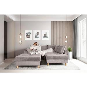 COLLECTION AB Ecksofa "30 Jahre Jubiläums-Modell Reims", Ottomane beidseitig montierbar, inkl. Bettfunktion und Hocker